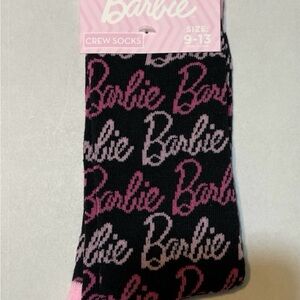 Barbie Black and Pink Crew Socks
